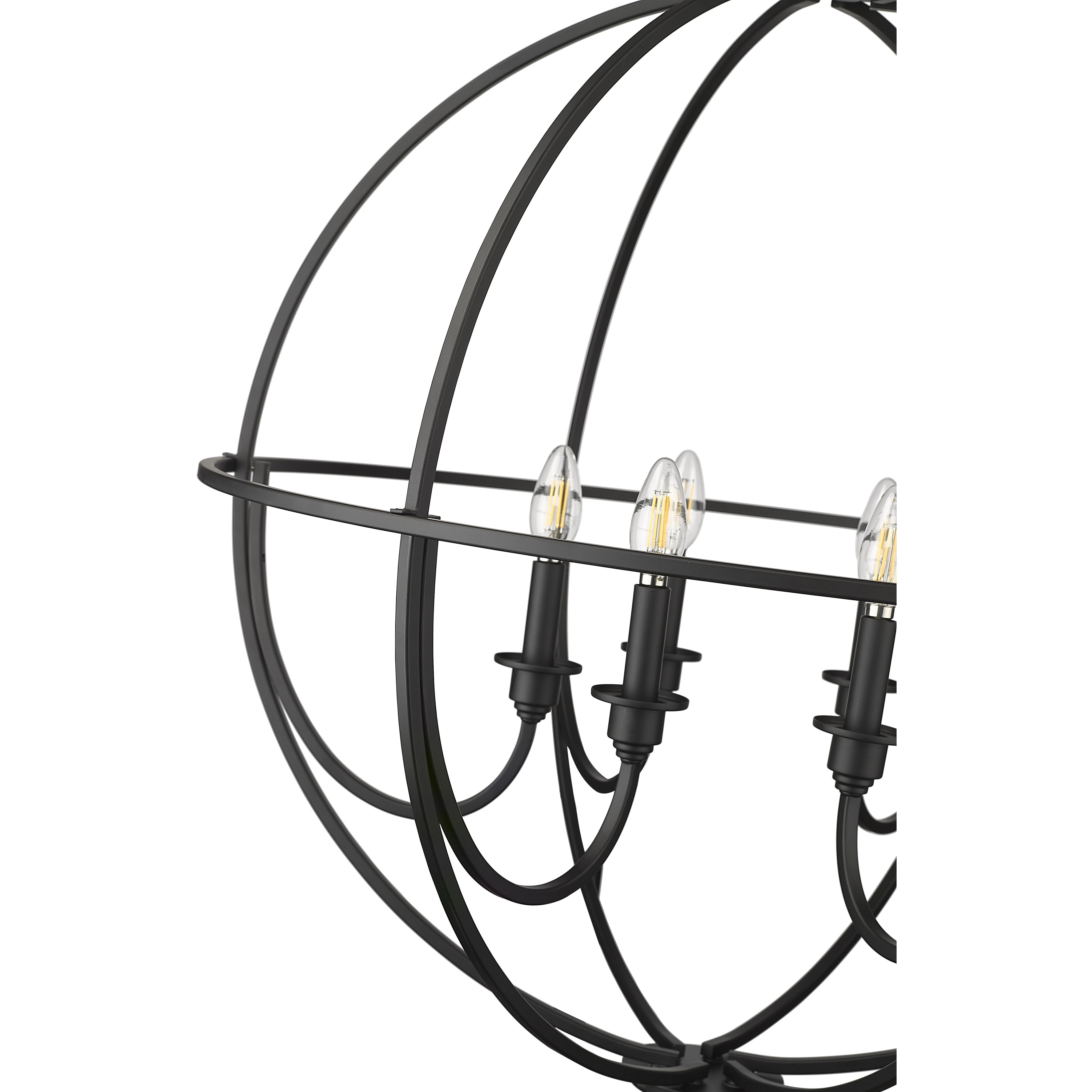 Artemis 6 Light 30 inch Matte Black Chandelier Ceiling Light